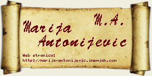 Marija Antonijević vizit kartica